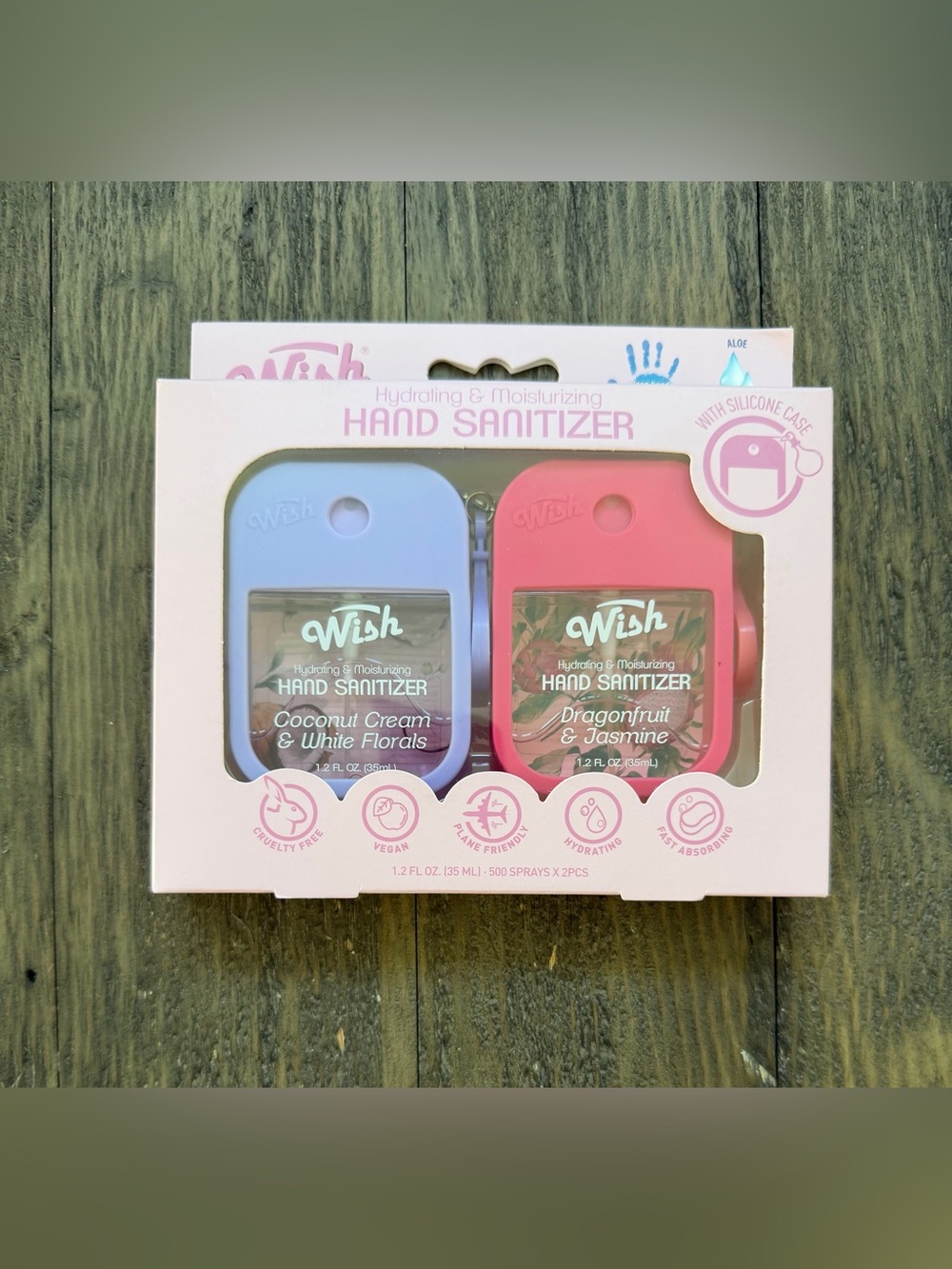 Wish 2pc scented hand sanitizer set 1.2fl oz